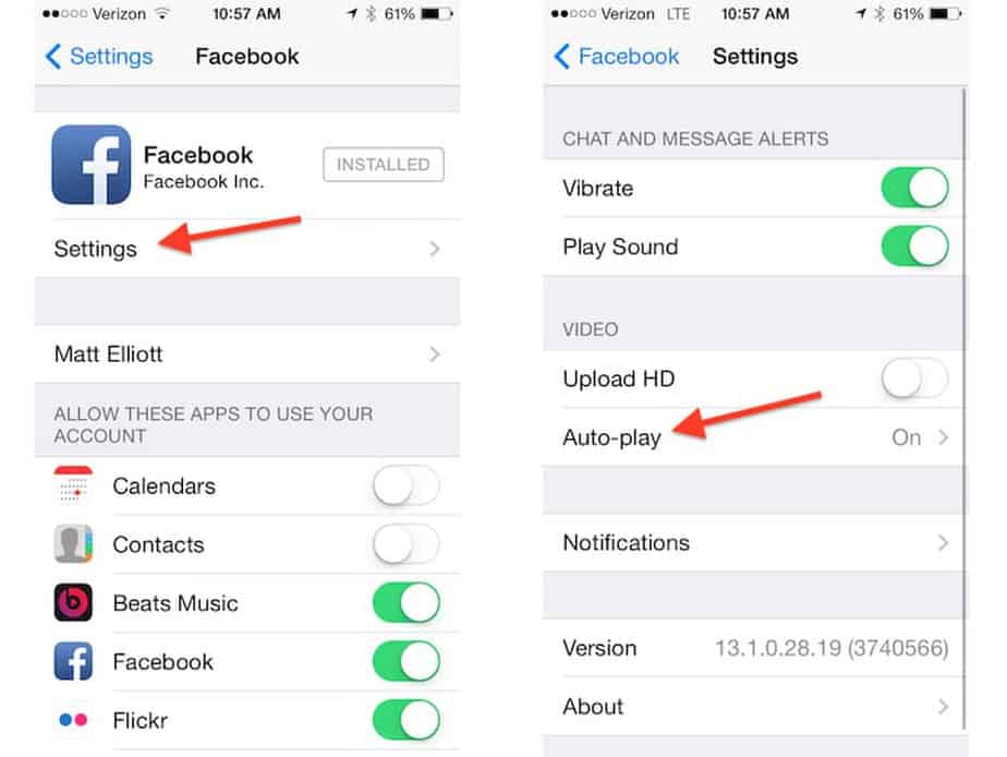 How to stop videos automatically playing on Facebook