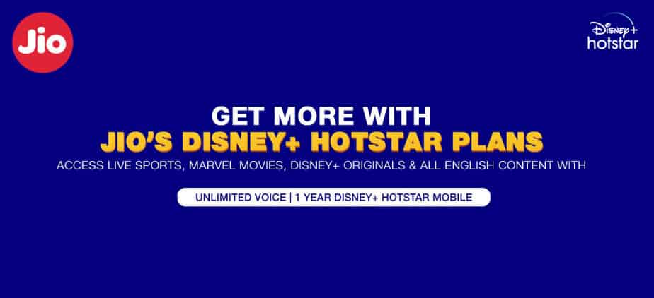 Jio Launches New Prepaid Plans With 1 Year of Disney+ Hotstar Mobile