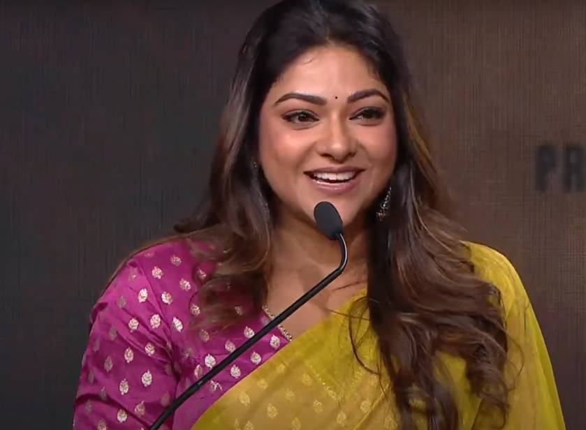 abhirami spoke in tamil in thug life movie press meet