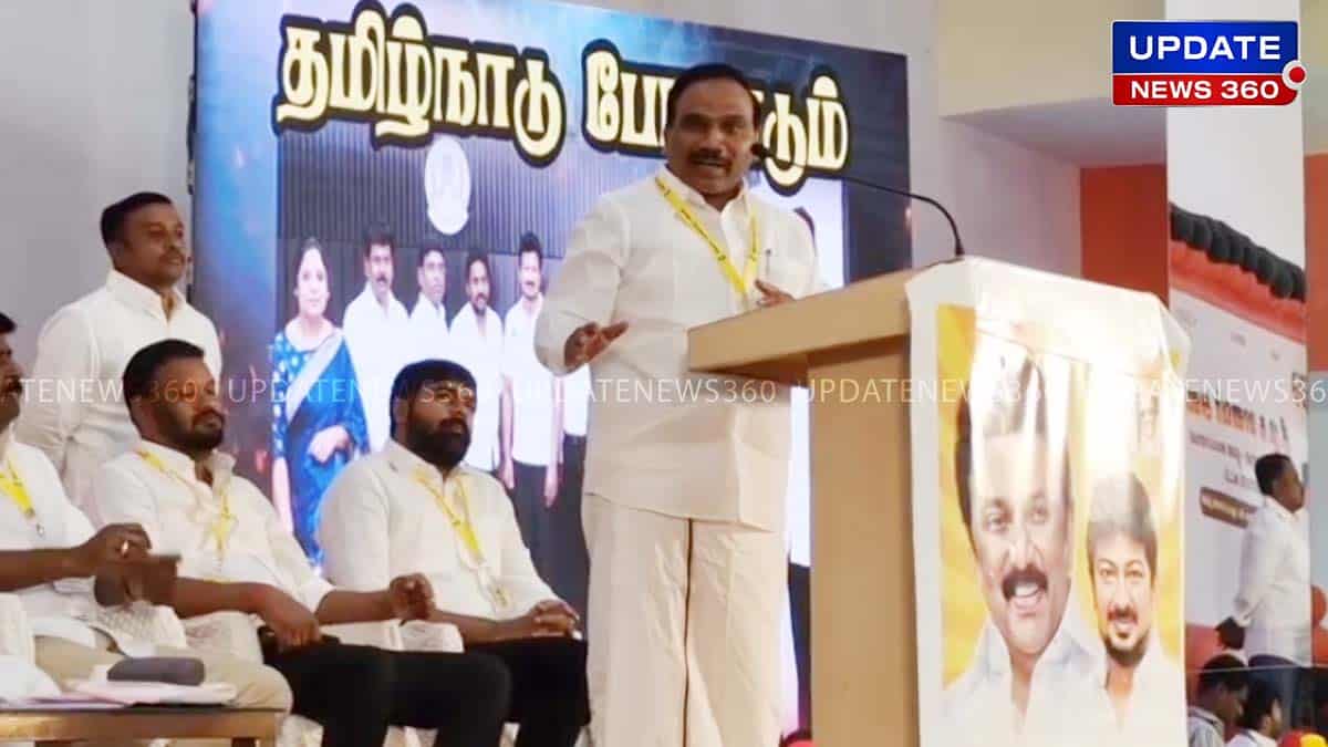 திமுக கரை வேட்டி கட்டிக்கிட்டு பொட்டு வைக்காதீங்க.. யாரு சங்கினே தெரியாது : சர்ச்சை கிளப்பிய ஆ. ராசா!