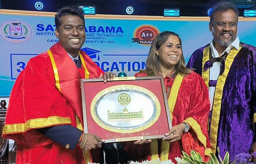 atlee received honorary doctorate from sathyabama university