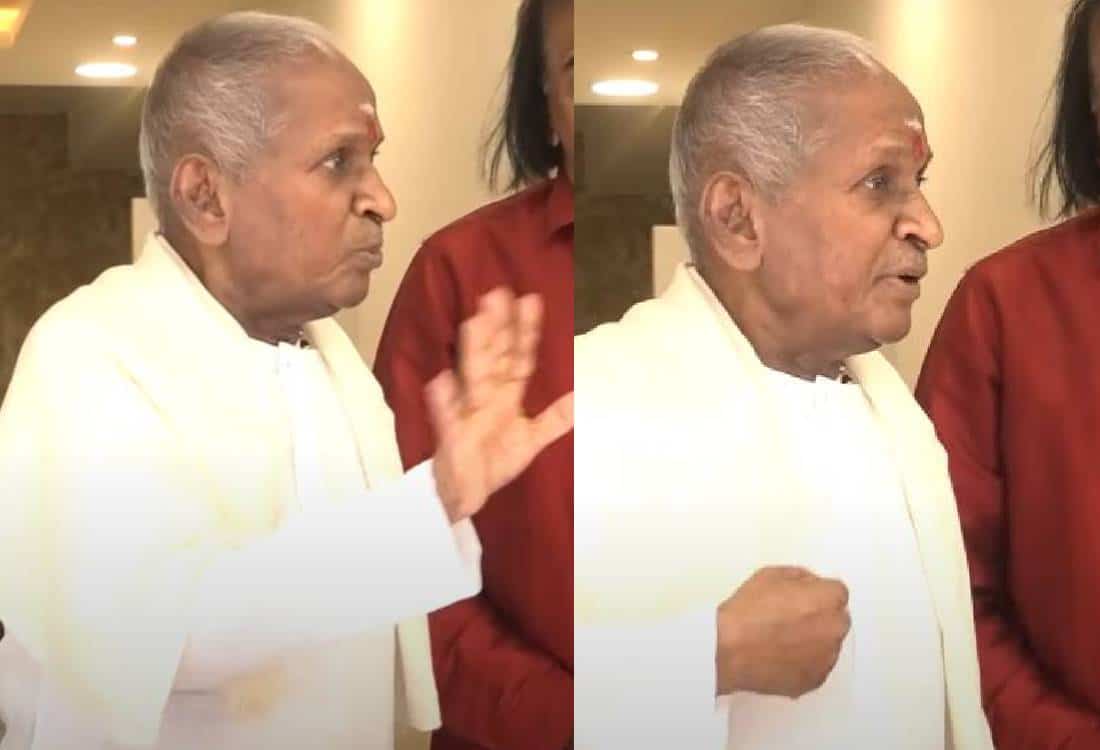ilaiyaraaja angry on reporters because of asking about intiation on government