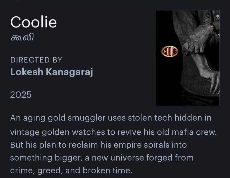 Coolie movie story leaked on internet via letterboxd app