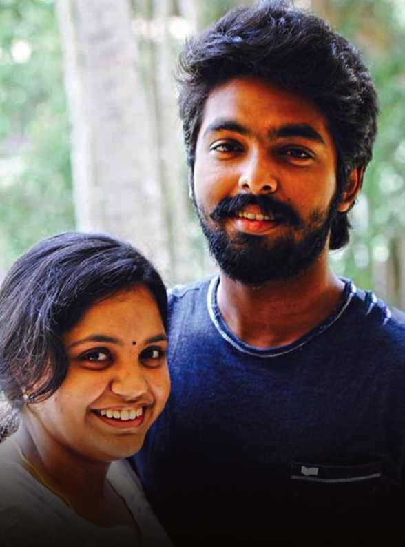 Saindhavi congratulate gv prakash for national award